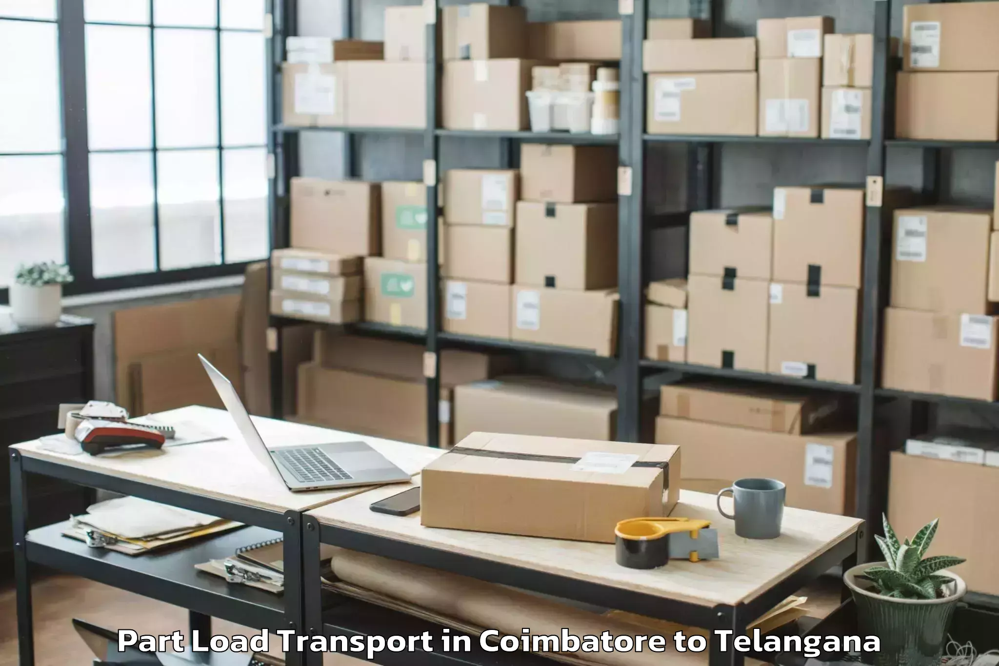 Expert Coimbatore to Yellandu Part Load Transport